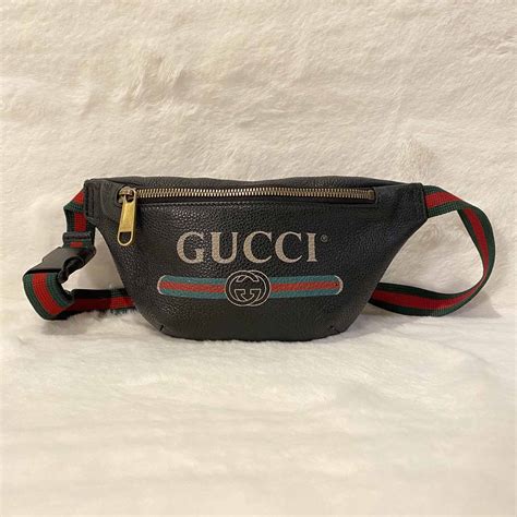 gucci vintage logo small leather belt bag|Gucci belt bag 2 pouches.